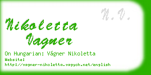 nikoletta vagner business card